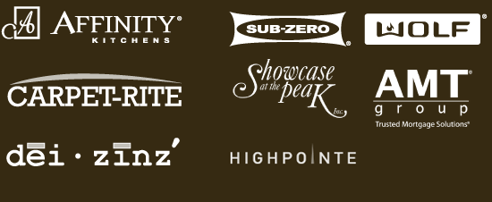 Presented by Affinity Kitchens, dei-zinz, Carpet Rite, Showcase at the Peak Interior Design, Highpointe, Sub-Zero/Wolf and AMT Group