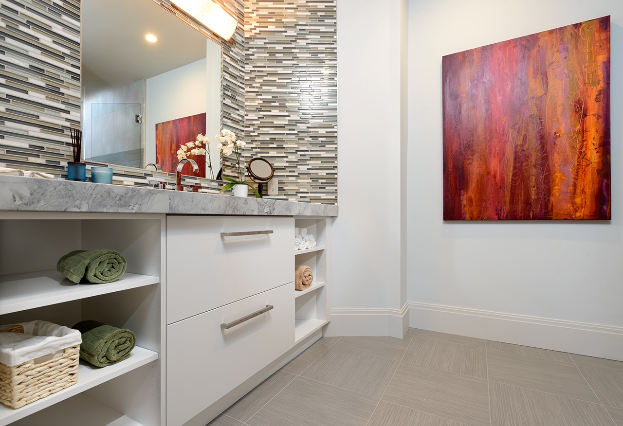 Contemporary Powder Room Cabinets